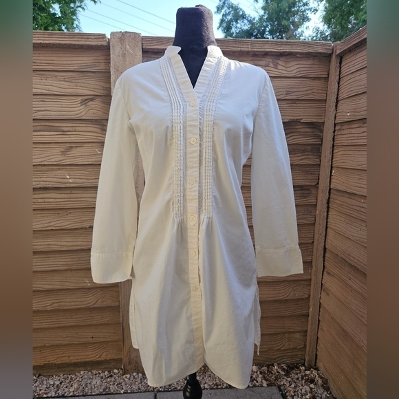 Dana Buchman White Button-Down Dress Size Small - Picture 1 of 10
